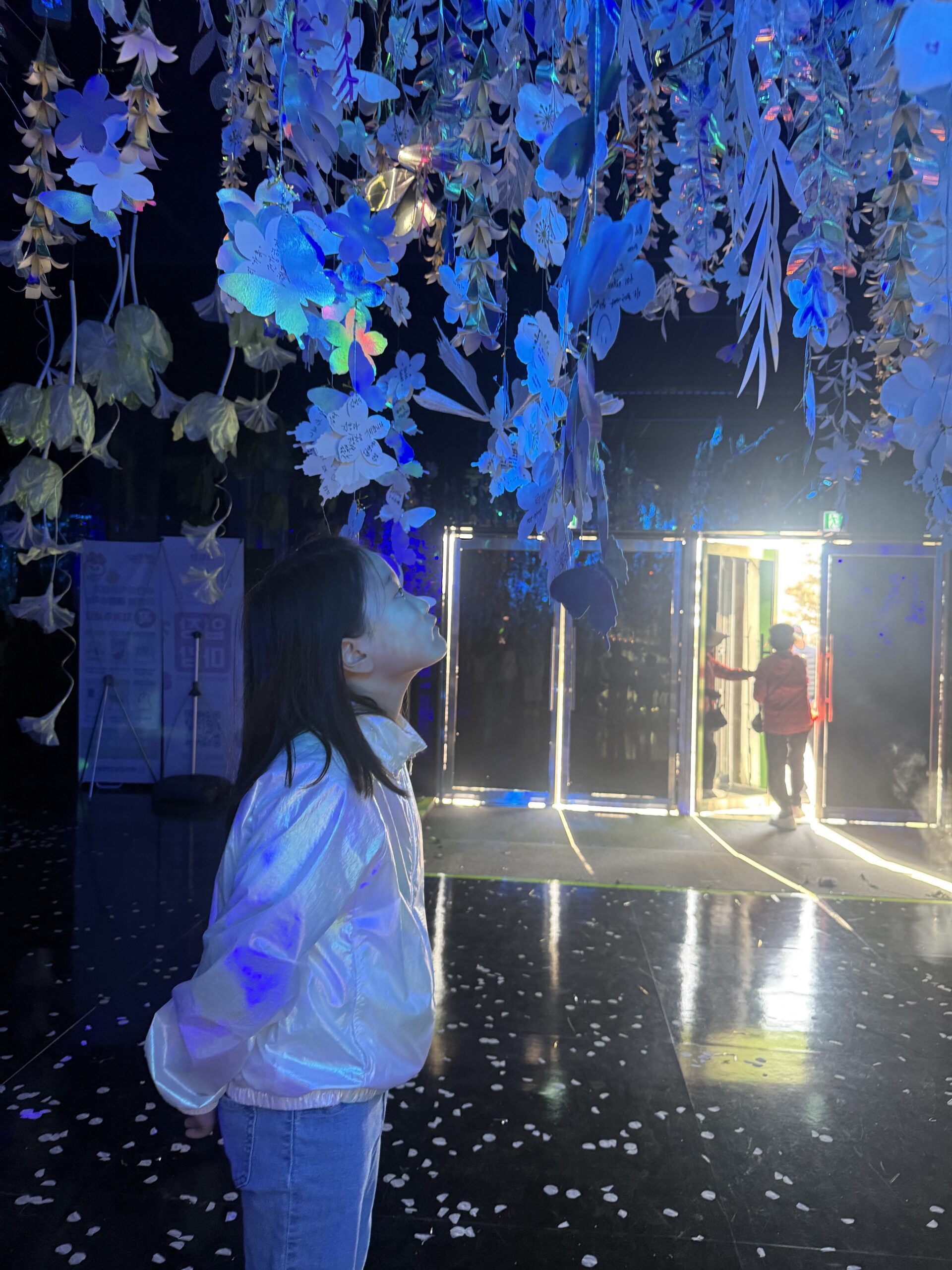 Sacred Garden special pavilion with blue LED paper flowers at Taean Horticultural Therapy Expo