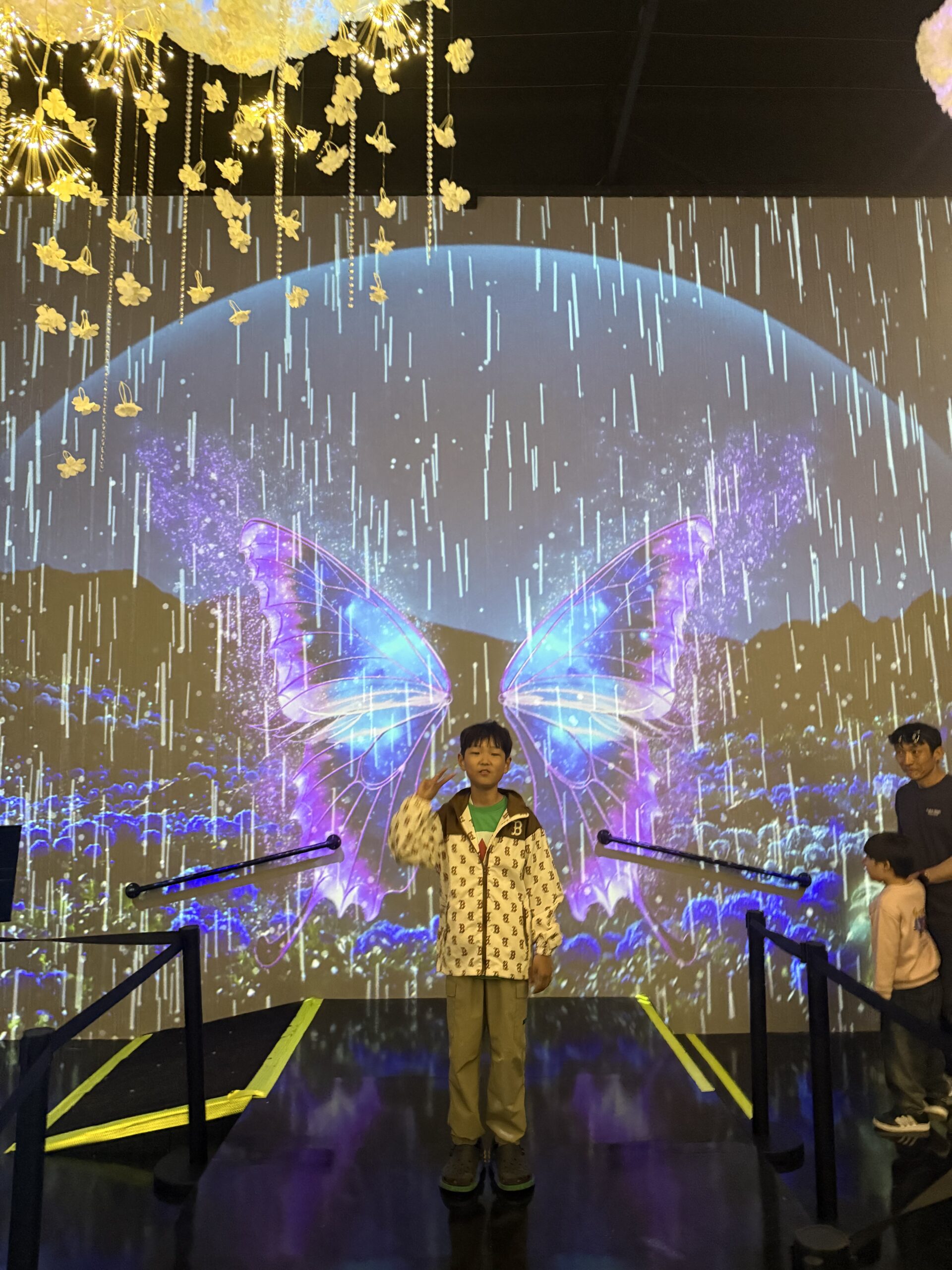 AI digital butterfly installation interactive screen at Taean Horticultural Therapy Expo