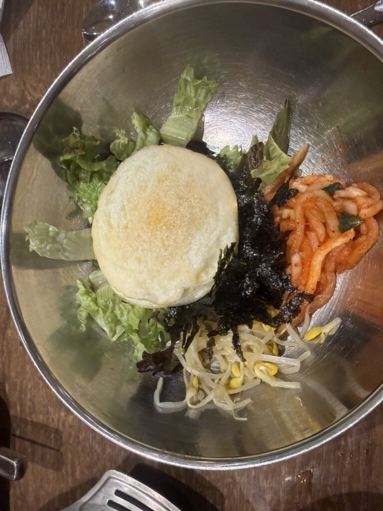 Bibimbap dinner during the Everland night safari evening
