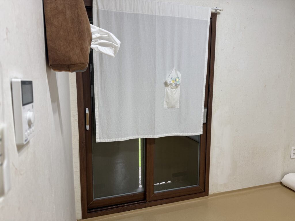 Clean remodeled interior room with ondol floor at the hanok stay