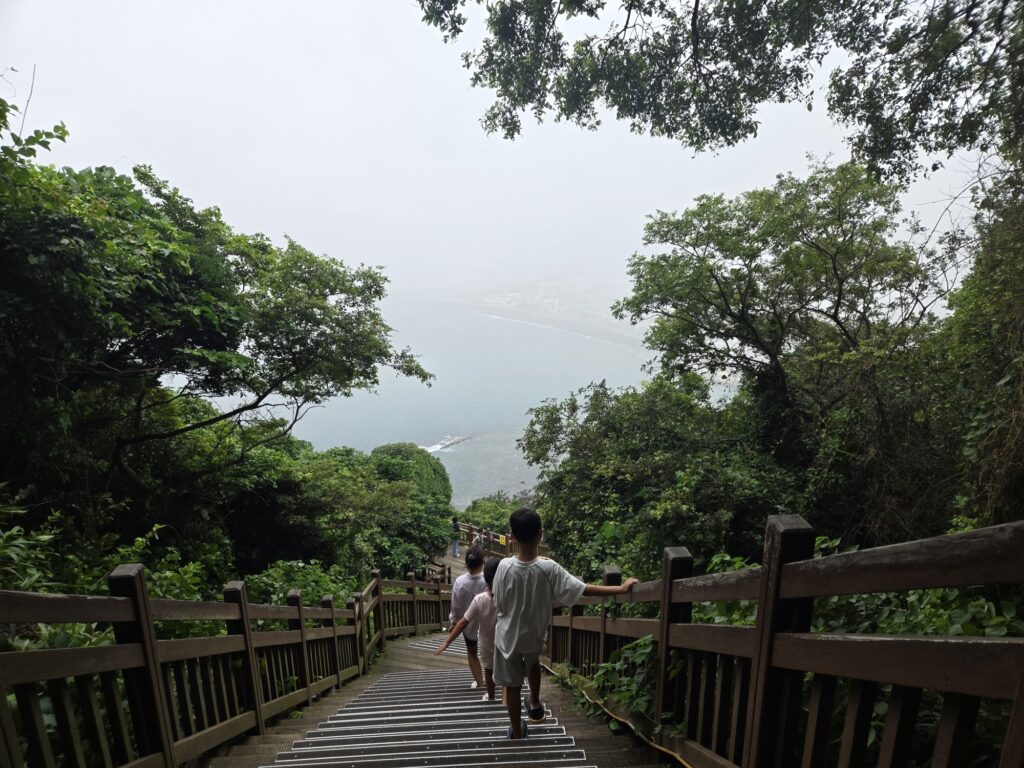 Viewing platform near the top of Seongsan Ilchulbong over the sea
